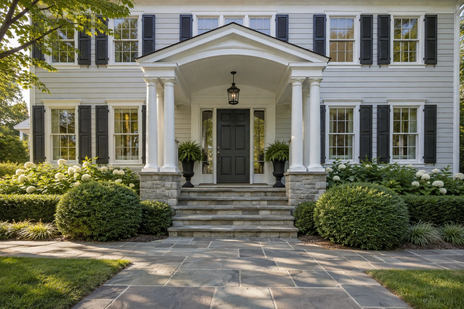 A Ohio home with a covered entry, illustrative